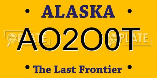 AO2O0T Alaska License Plate