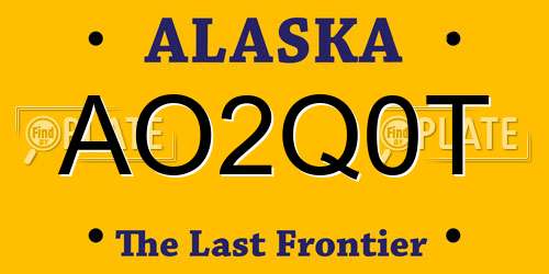 AO2Q0T Alaska License Plate