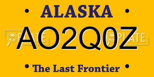 AO2Q0Z Alaska License Plate