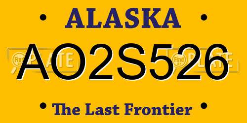 AO2S526 Alaska License Plate