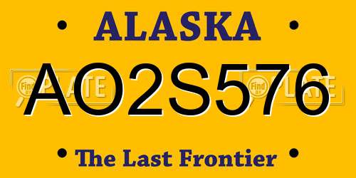 AO2S576 Alaska License Plate