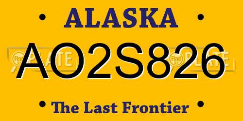 AO2S826 Alaska License Plate