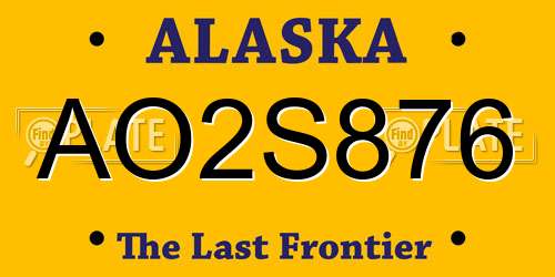 AO2S876 Alaska License Plate