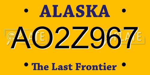 AO2Z967 Alaska License Plate