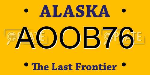 AOOB76 Alaska License Plate