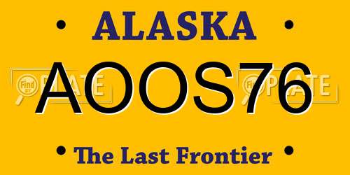 AOOS76 Alaska License Plate