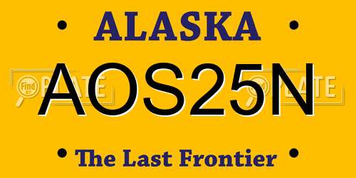 AOS25N Alaska License Plate