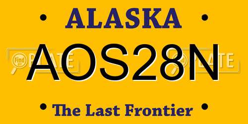 AOS28N Alaska License Plate