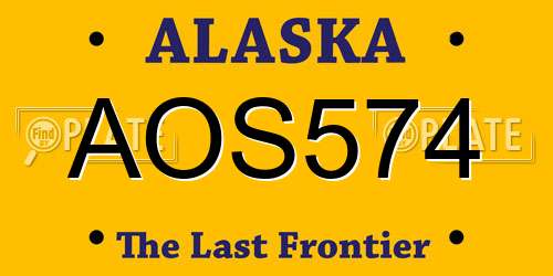 AOS574 Alaska License Plate