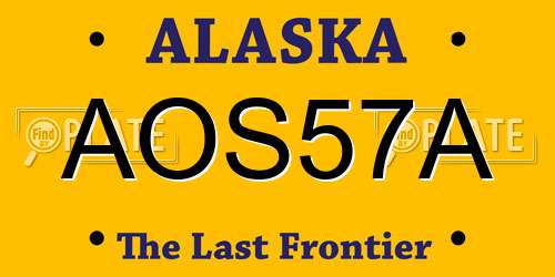AOS57A Alaska License Plate