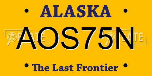 AOS75N Alaska License Plate