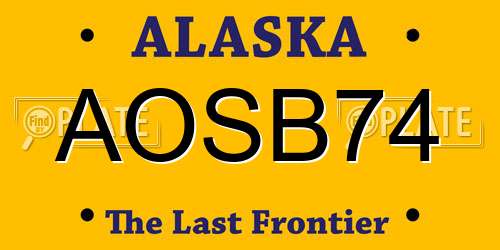 AOSB74 Alaska License Plate