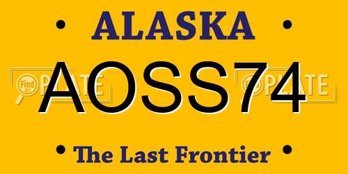 AOSS74 Alaska License Plate