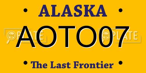 AOTO07 Alaska License Plate