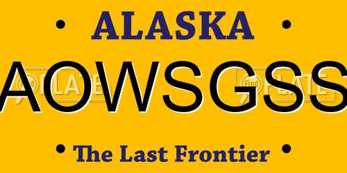 AOWSGSS Alaska License Plate
