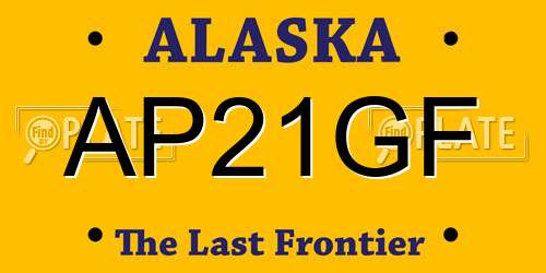 AP21GF Alaska License Plate