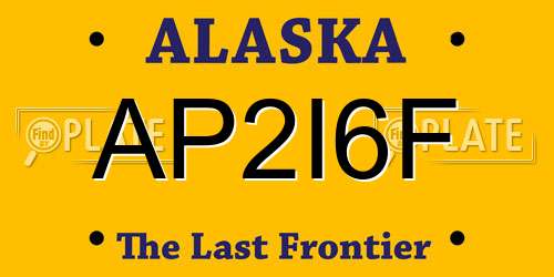 AP2I6F Alaska License Plate