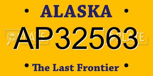 AP32563 Alaska License Plate