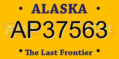 AP37563 Alaska License Plate