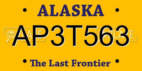 AP3T563 Alaska License Plate