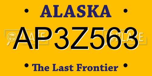 AP3Z563 Alaska License Plate