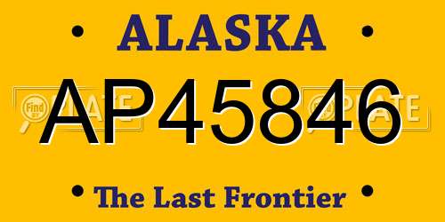 AP45846 Alaska License Plate