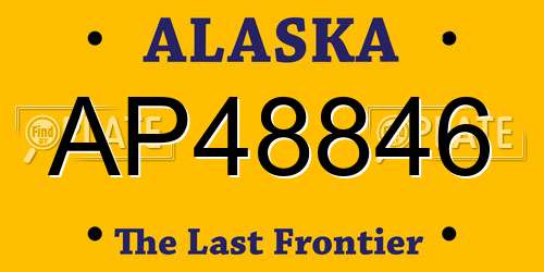 AP48846 Alaska License Plate