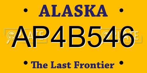 AP4B546 Alaska License Plate