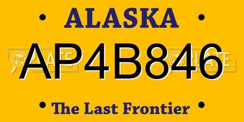 AP4B846 Alaska License Plate