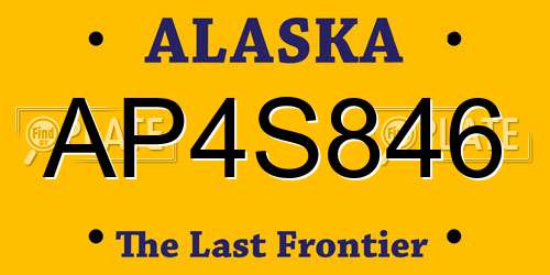 AP4S846 Alaska License Plate