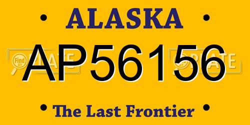AP56156 Alaska License Plate