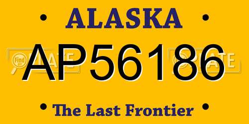 AP56186 Alaska License Plate