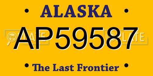 AP59587 Alaska License Plate