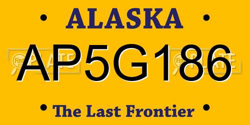 AP5G186 Alaska License Plate