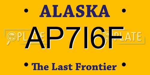 AP7I6F Alaska License Plate