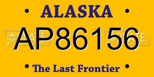 AP86156 Alaska License Plate