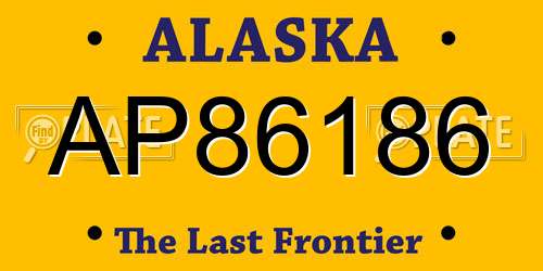 AP86186 Alaska License Plate