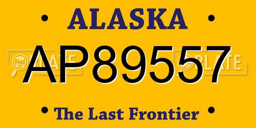 AP89557 Alaska License Plate