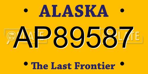 AP89587 Alaska License Plate