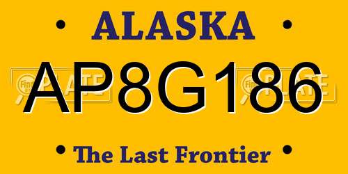 AP8G186 Alaska License Plate