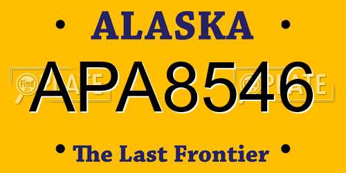 APA8546 Alaska License Plate
