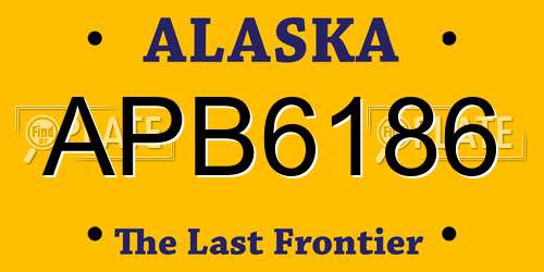 APB6186 Alaska License Plate