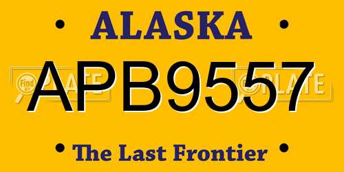 APB9557 Alaska License Plate