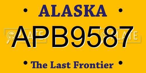 APB9587 Alaska License Plate
