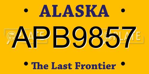 APB9857 Alaska License Plate