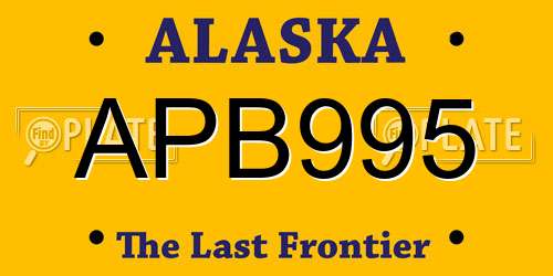 APB995 Alaska License Plate