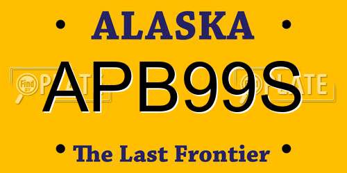 APB99S Alaska License Plate
