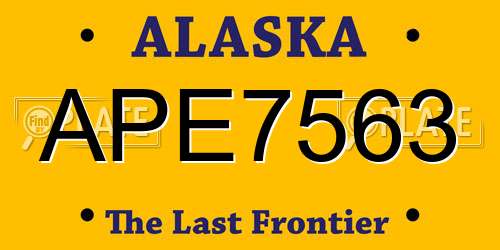 APE7563 Alaska License Plate