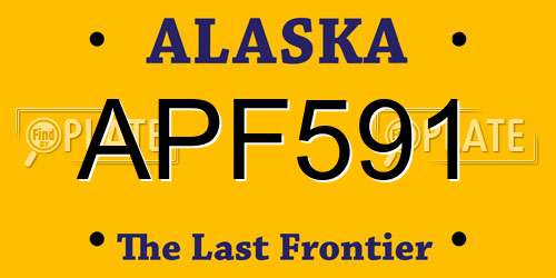APF591 Alaska License Plate