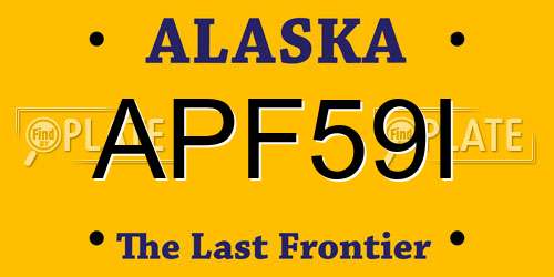 APF59I Alaska License Plate